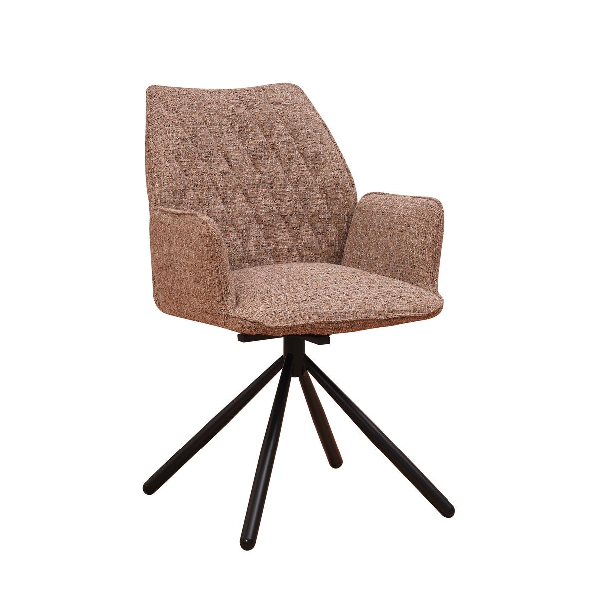 Armlehnstuhl-set Donny Beige B: 57,5 Cm - Beige/Schwarz, MODERN, Textil/Metall (57,5/92/52cm) - MID.YOU