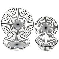 Tafelservice Miyu - Schwarz/Weiß, MODERN, Keramik - James Wood