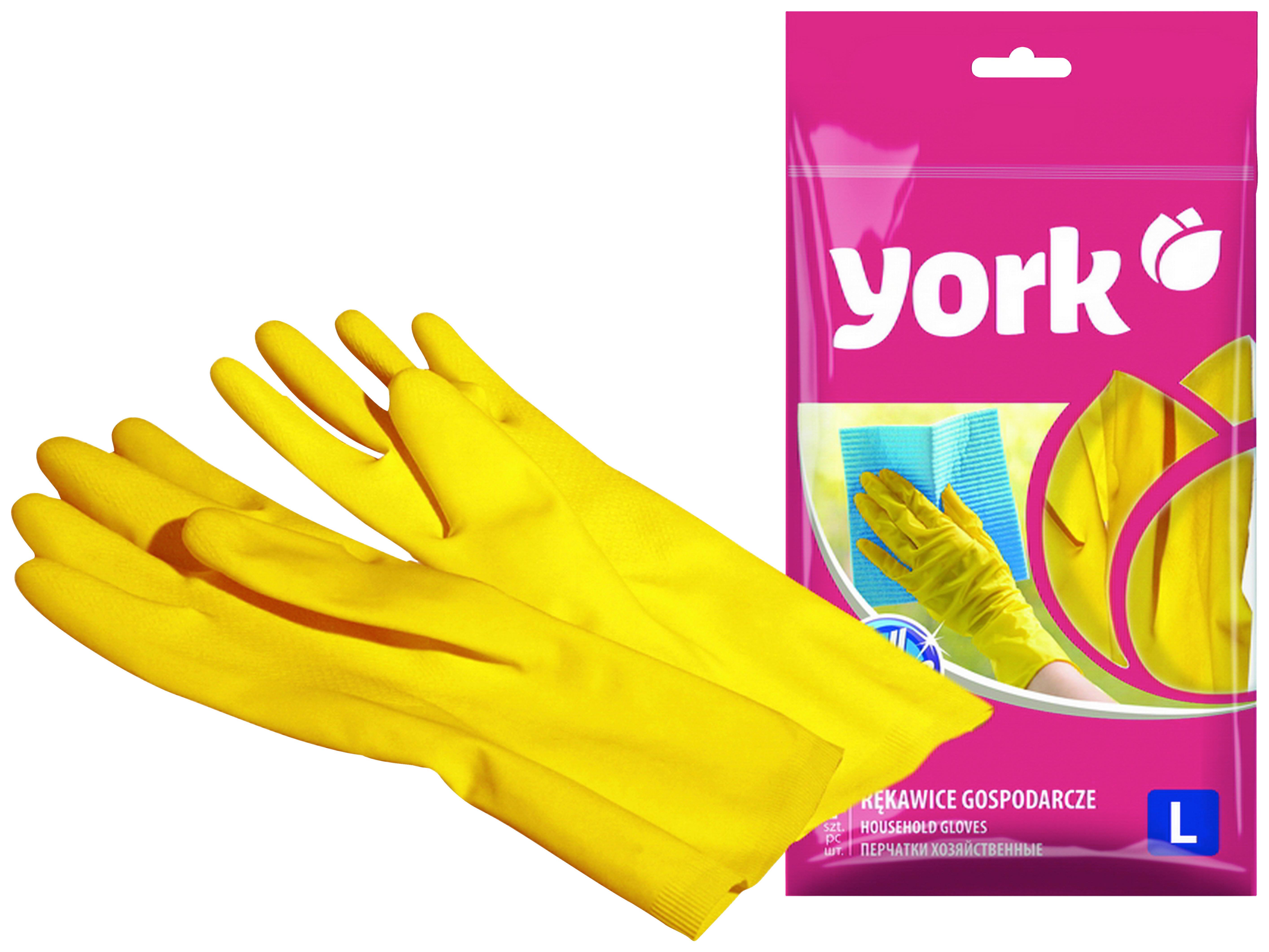 Háztartási Kesztyű York L - sárga, természetes anyagok (14/26/1cm)