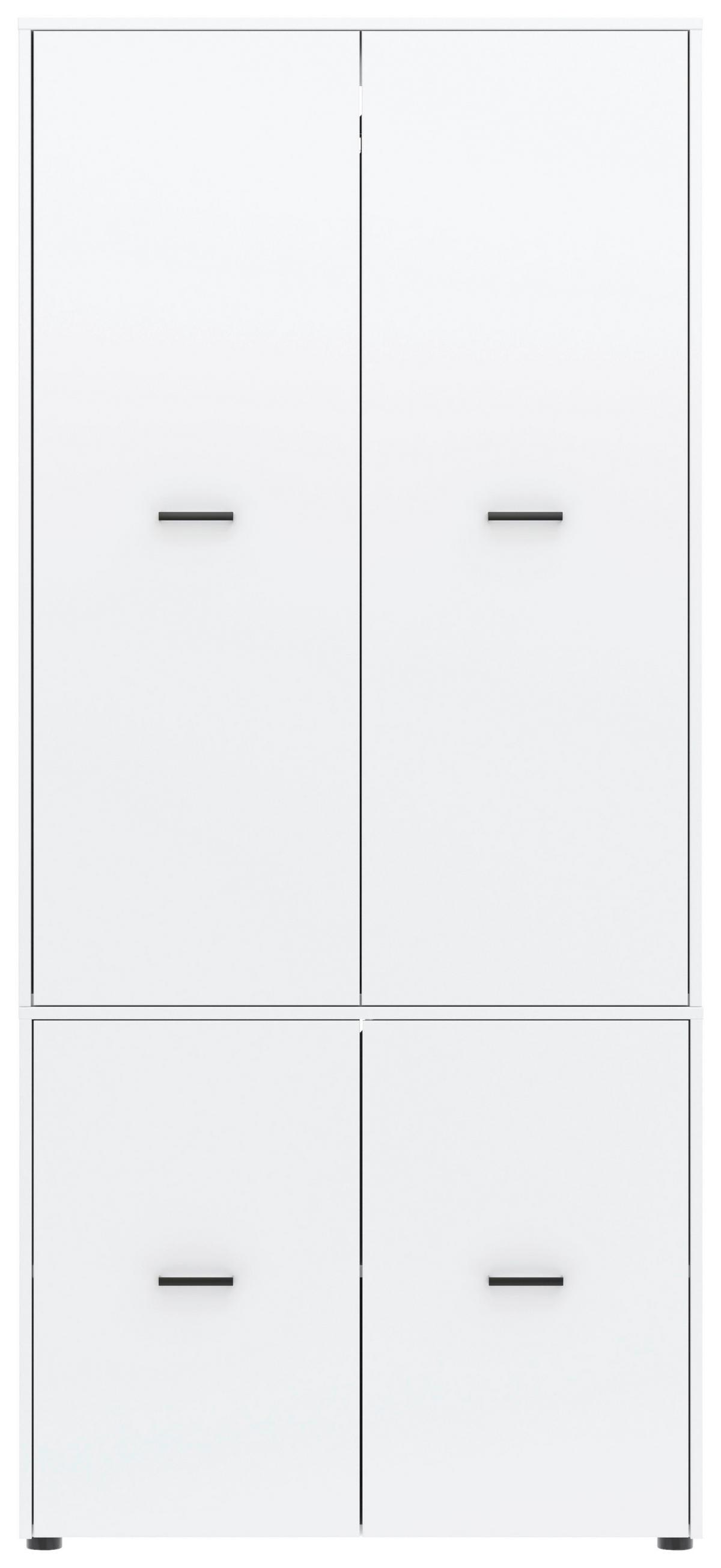 Kleiderschrank Kivo Weiß, B: 90 cm - Weiß, Basics, Holzwerkstoff (90/199,6/52,1cm)