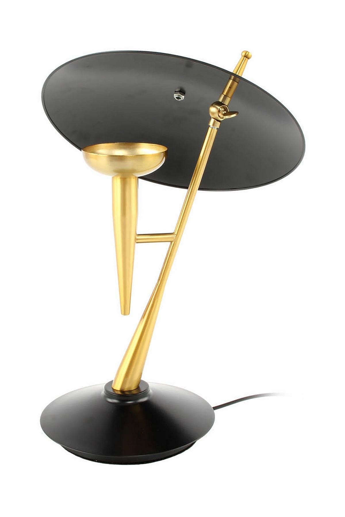Tischlampe Flyer Schwarz/ Goldfarben - Goldfarben/Schwarz, Trend, Metall (36/36/50cm) - Kayoom