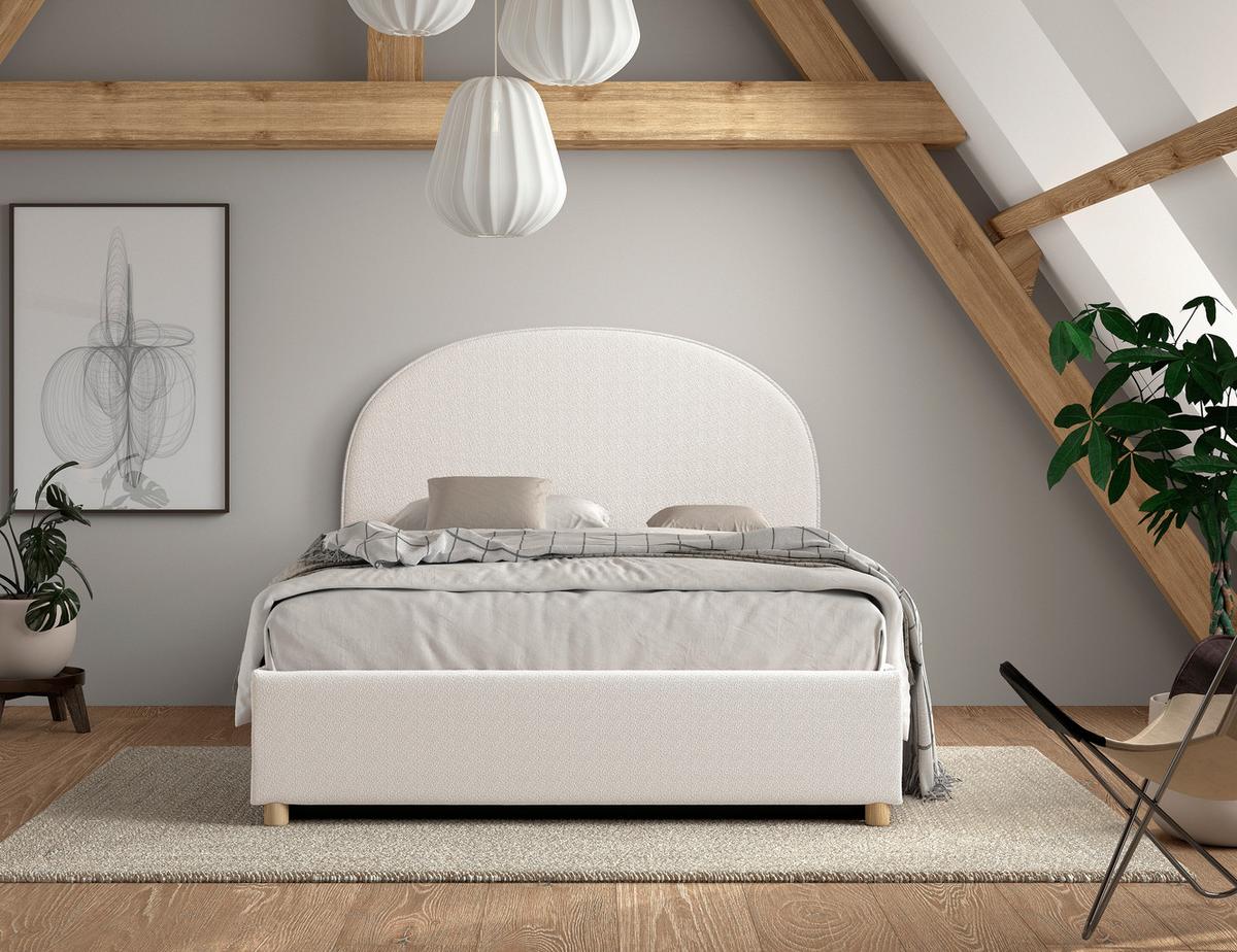 KINDER-/JUNIORBETT Moon Weiß 140x200cm - Naturfarben/Weiß, ROMANTIK / LANDHAUS, Holz/Textil (140/200cm) - Vipack