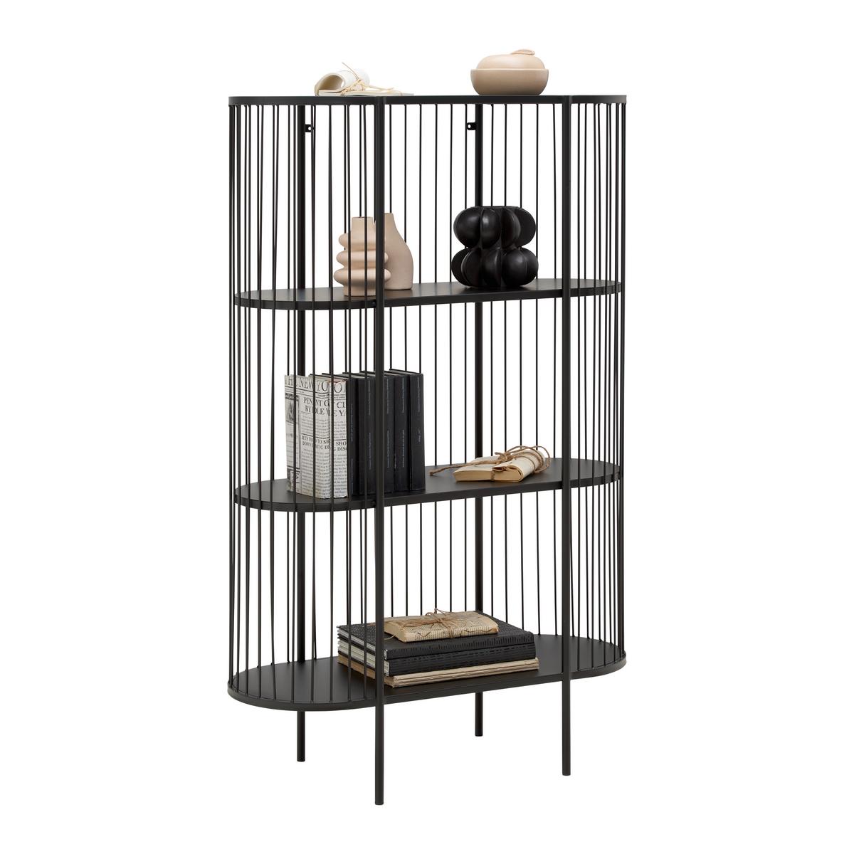 REGÁL TIAGO -EXKLUSIV- - černá, Lifestyle, kov (80/125/34cm) - Mömax