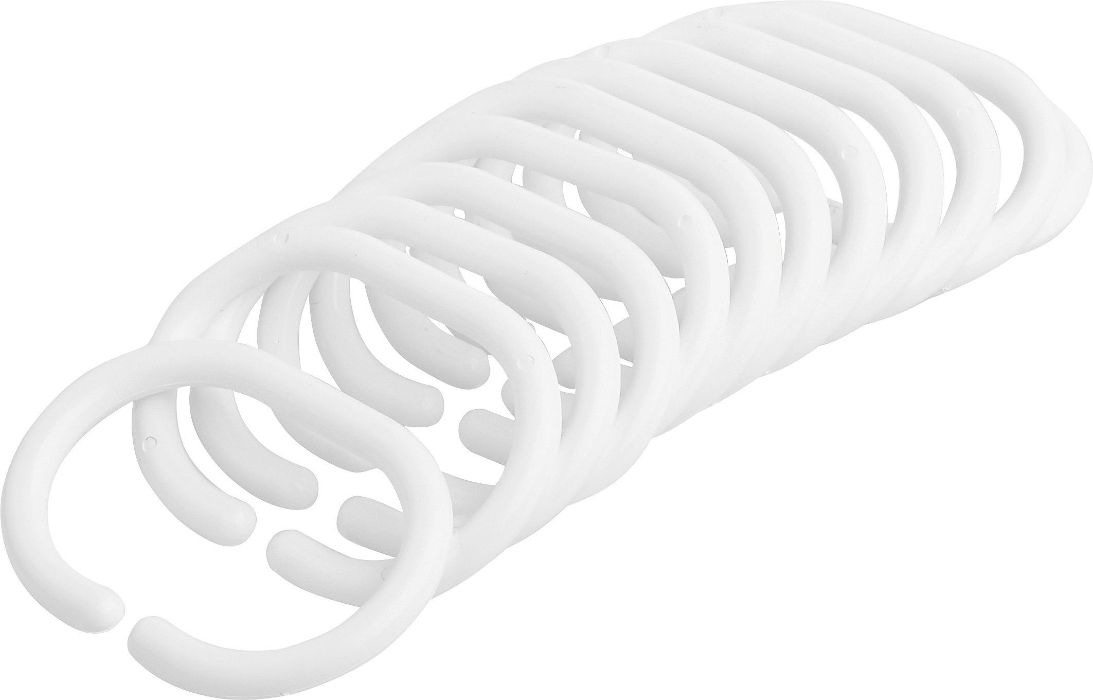 Duschvorhangringe Robbie Weiß 12er-Set - Weiß (5/6cm) - Modern Living