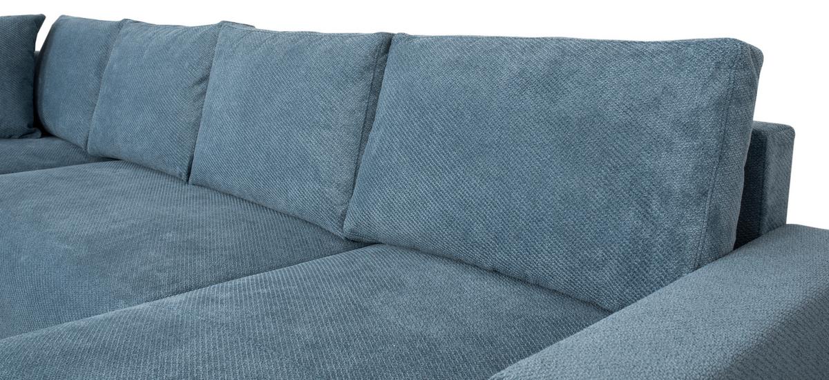 Wohnlandschaft Veronice Blau B: 313 cm - Blau/Schwarz, Trend, Textil (313/92/171cm)