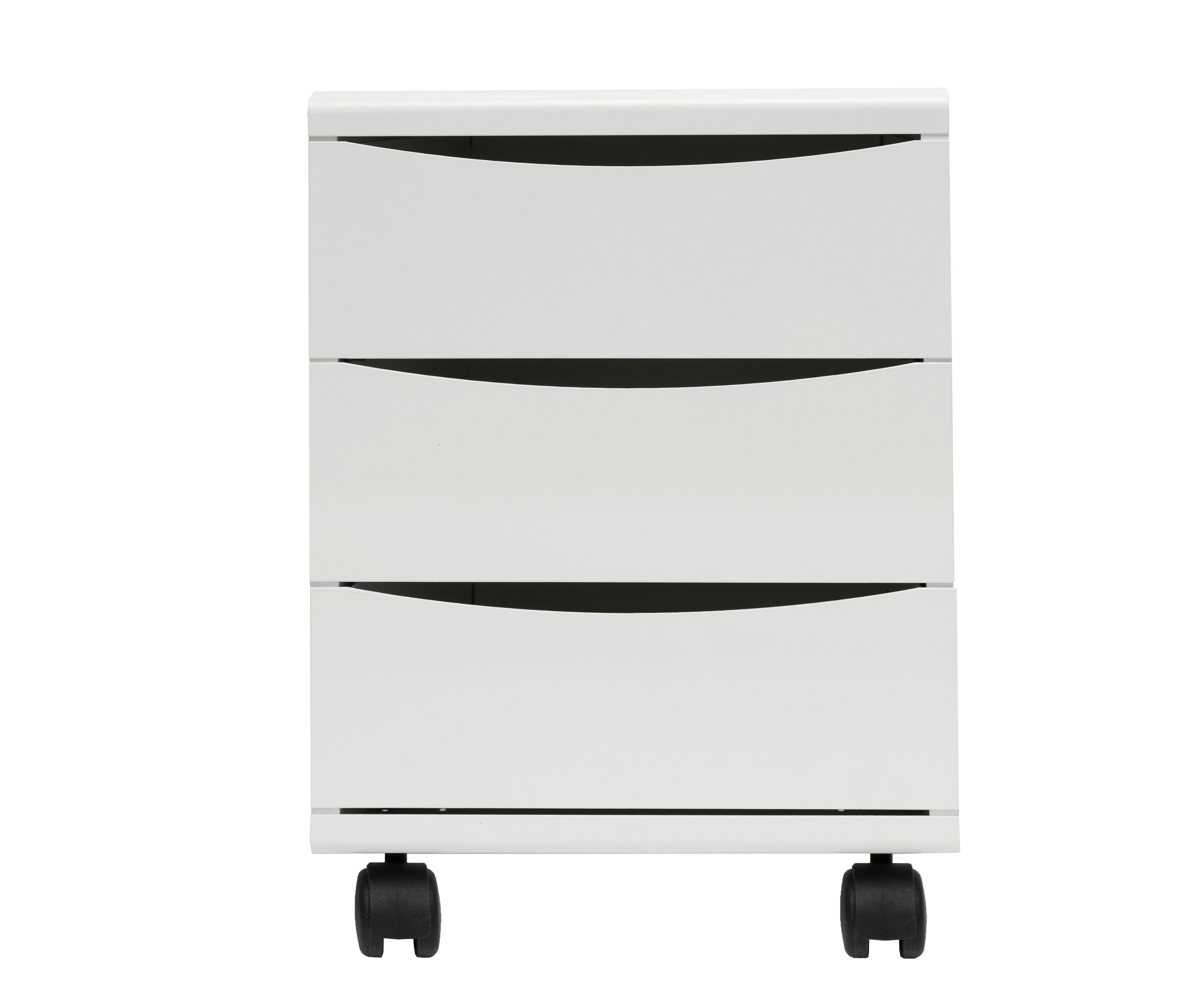 Kanc. Kontejner Na Kolečkách Pedro - bílá, Moderní, kov/plast (40/54/42cm) - Modern Living