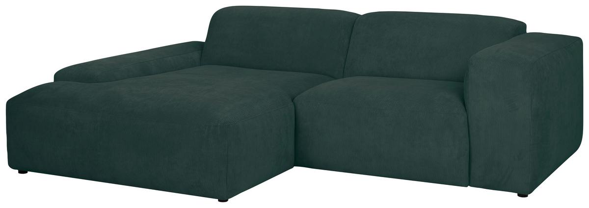 Ecksofa Hannah Grün 170x252 cm - Schwarz/Grün, Design, Textil (170/252cm) - MID.YOU