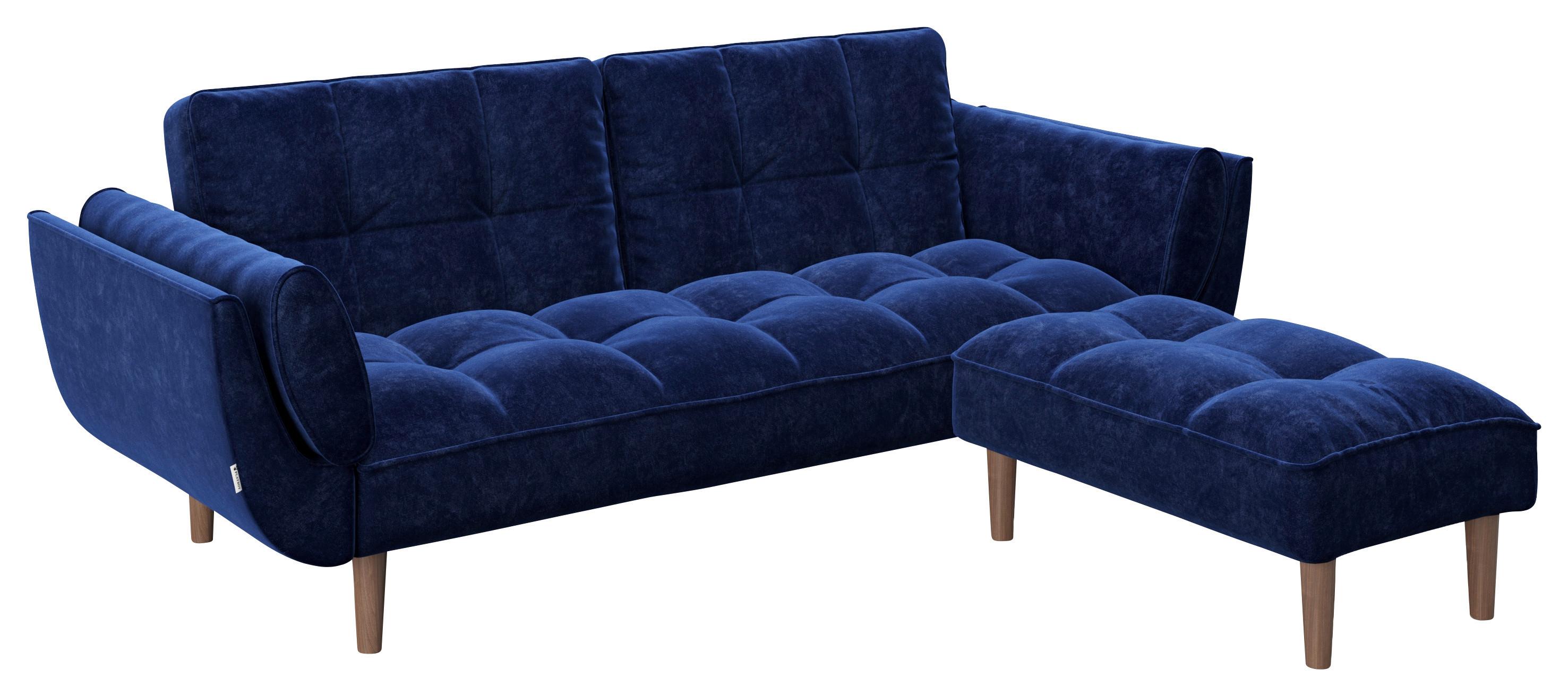 Playboy 2-Sitzer-Sofa Mit Schlaffunktion Scarlett Blau Samt