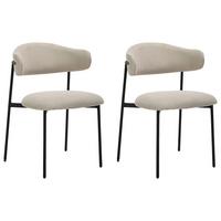 Esszimmerstuhl Jersey Schwarz, Taupe 2er Set - Taupe/Schwarz, Design, Textil/Metall (58/78/54,5cm) - MID.YOU
