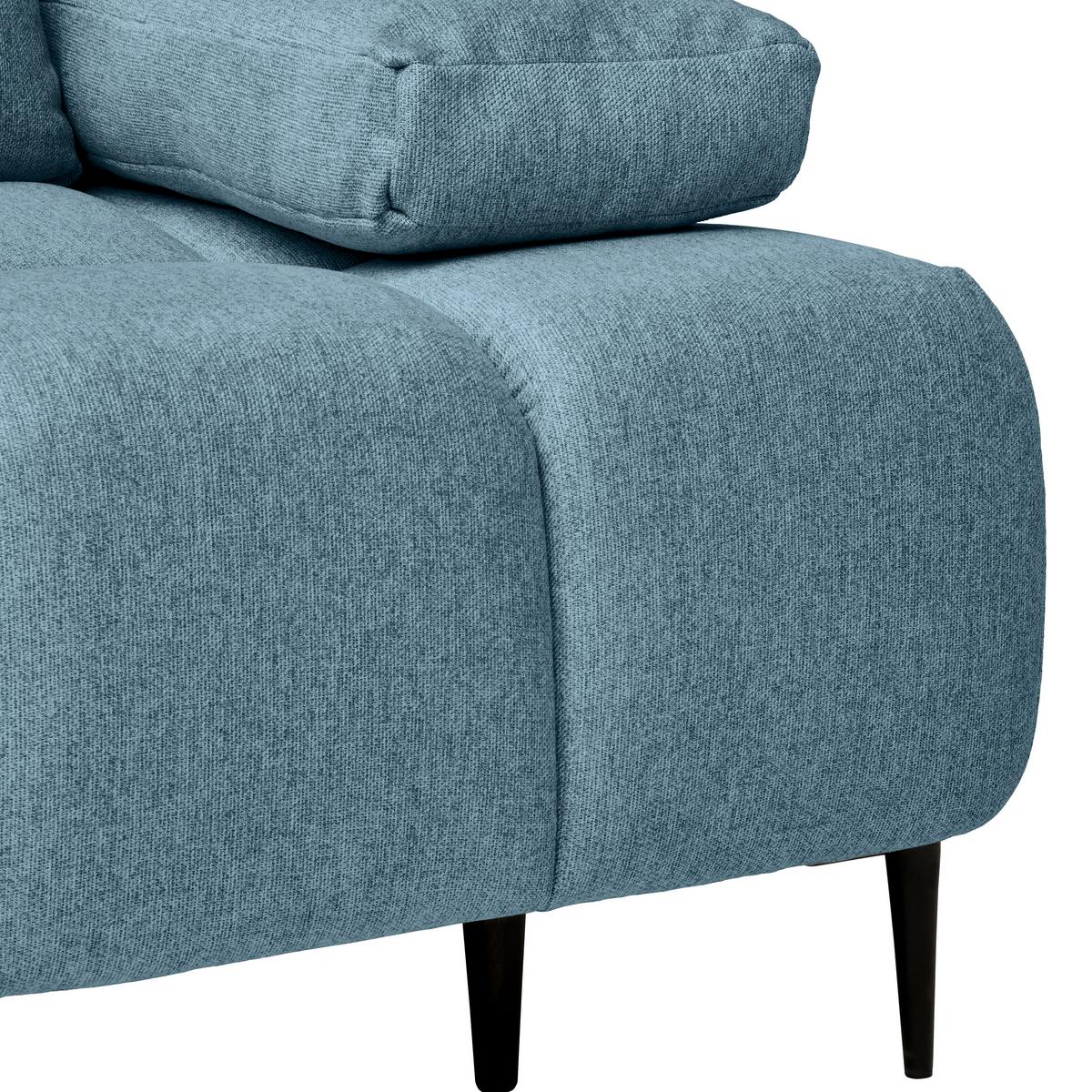 Schlafsofa Bobbio Blau B: 204cm - Blau/Schwarz, MODERN, Textil (204/90/95cm) - MID.YOU