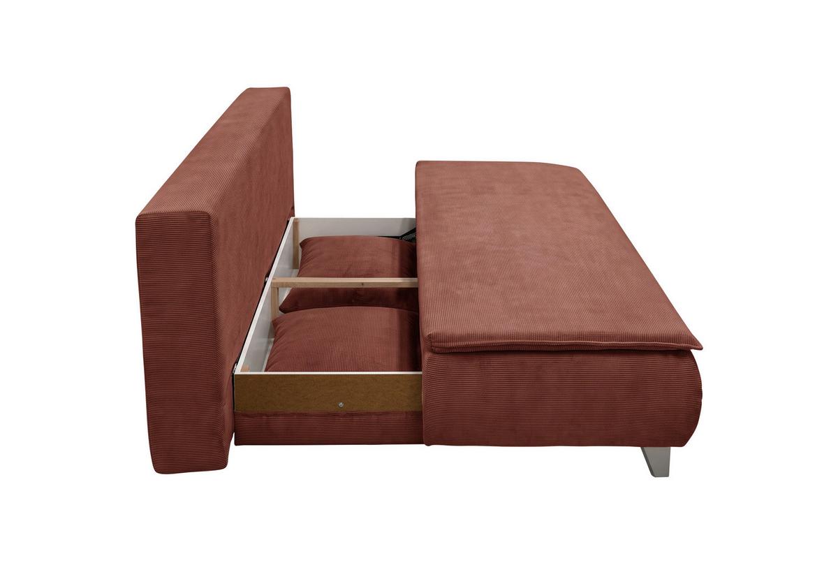 Boxspringová pohovka MONA LUX, červenohnědý manšestr - červenohnědá, Moderní, textil (208/100/106cm) - Mömax
