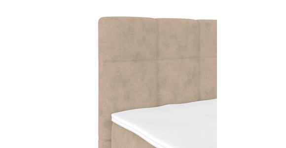 Polsterbett mit Matratze 140x200 London Beige - Beige/Schwarz, MODERN, Holzwerkstoff/Textil (140/200cm) - Luca Bessoni