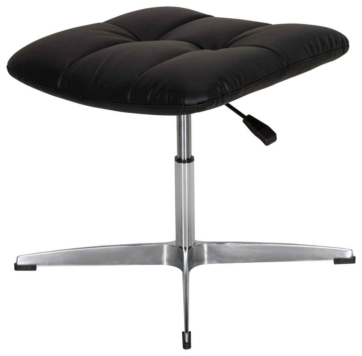 Bürohocker Saranto Schwarz - Silberfarben/Schwarz, MODERN, Textil/Metall (47/38/47cm) - MID.YOU
