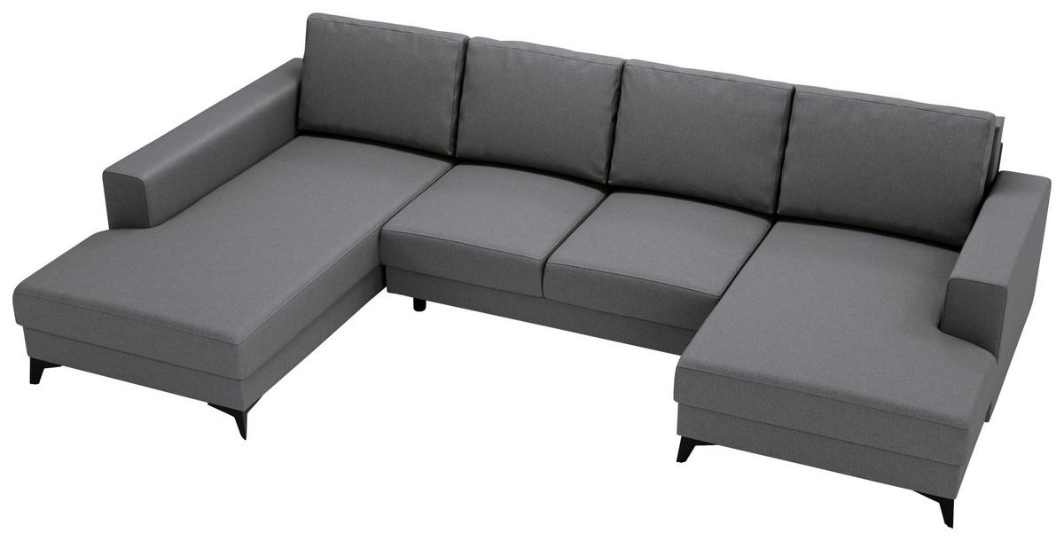 Harvey U Grau U: 190x339x156 Cm - Schwarz/Grau, Design, Textil (190/339/156cm) - Livetastic