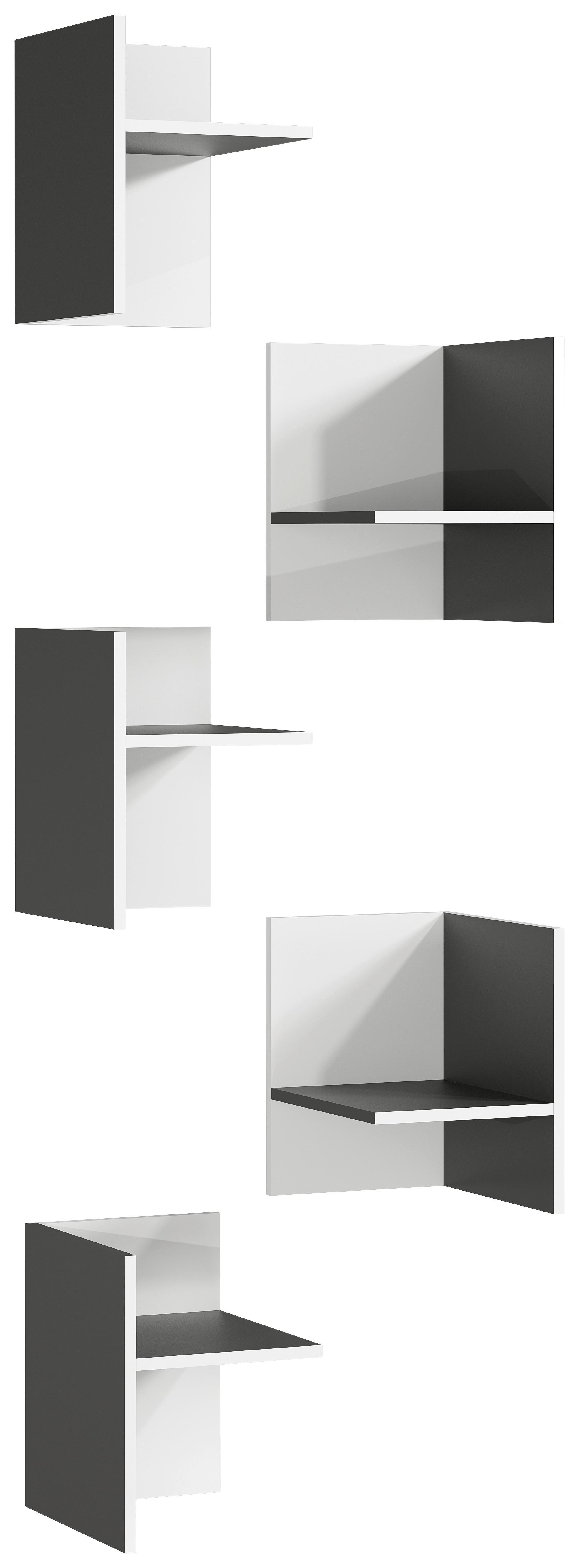 Inneneinteilung Kleiderschrank Gw-Pasadena Graphit/Weiß - Graphitfarben/Weiß, MODERN, Holzwerkstoff (27/37/35cm) - Germania