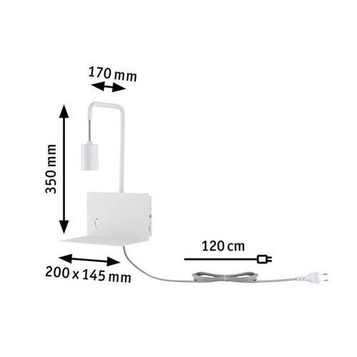 Led-wandleuchte Calvani 1-Flammig Usb-Anschluss - Weiß, Basics, Metall (20/35cm) - Paulmann