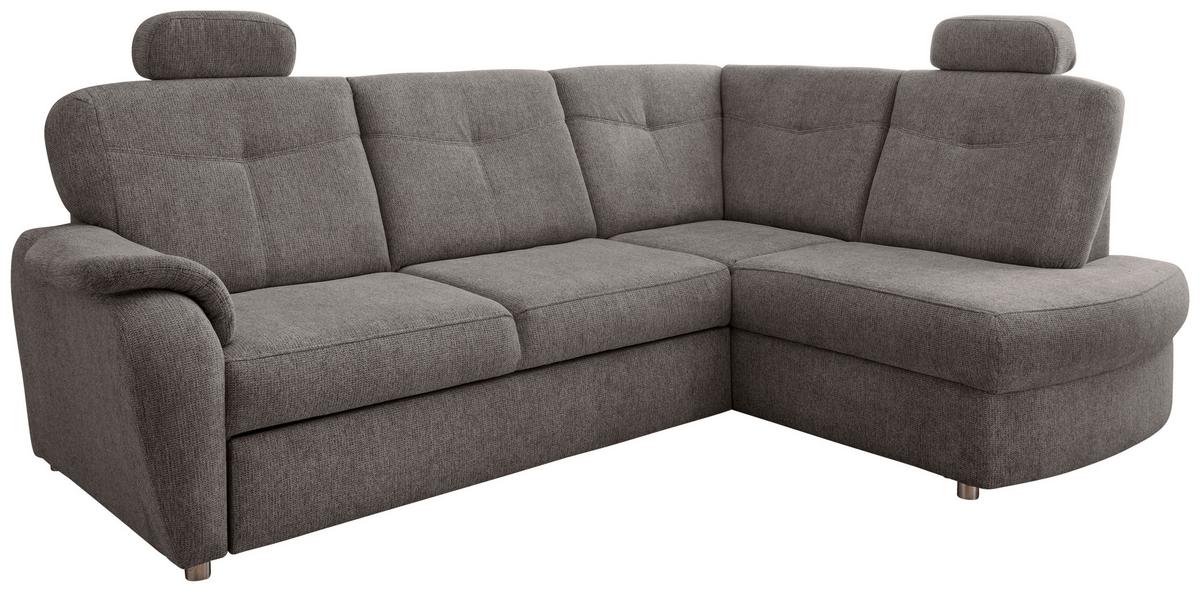 Eckschlafsofa Rosali Graubraun S: 264x180 Cm - Chromfarben/Graubraun, MODERN, Textil (264/180cm) - Livetastic