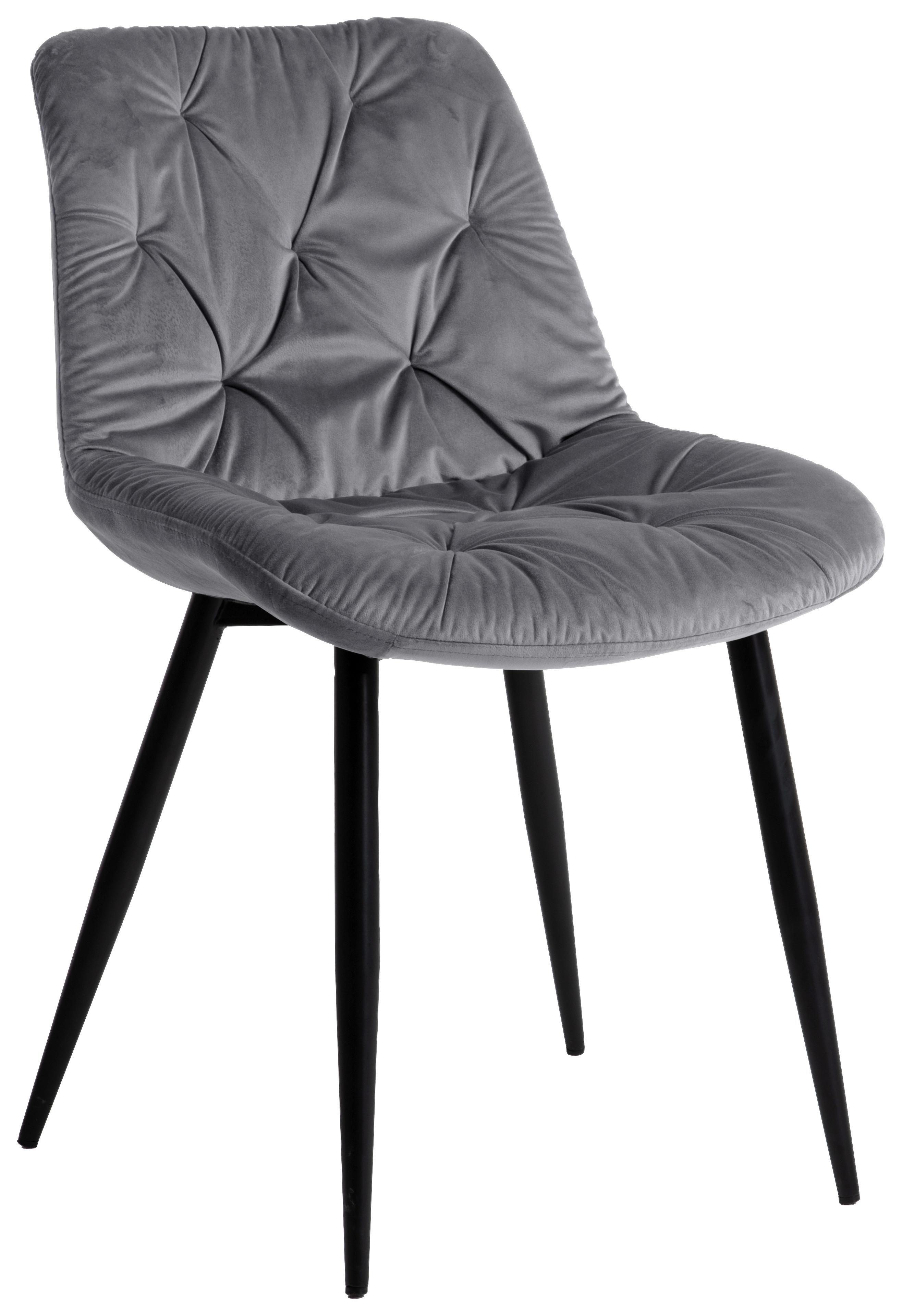 STOLIČKA LIVIA - čierna/sivá, Modern, kov/drevo (51/86/61cm) - Mömax