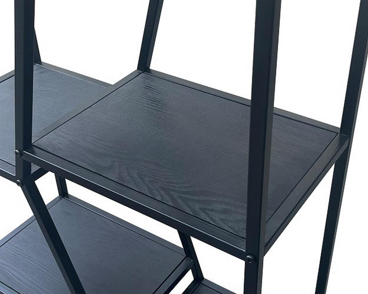 Regál AMANA čierna - čierna, Modern, kov/drevo (60/170/26cm) - Mömax