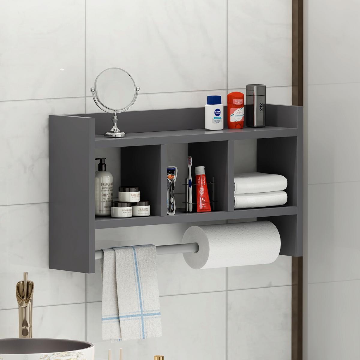 Küchenregal Asya, Anthrazit B: 64 Cm - Anthrazit, Design, Holzwerkstoff (64/35/15cm) - Livetastic