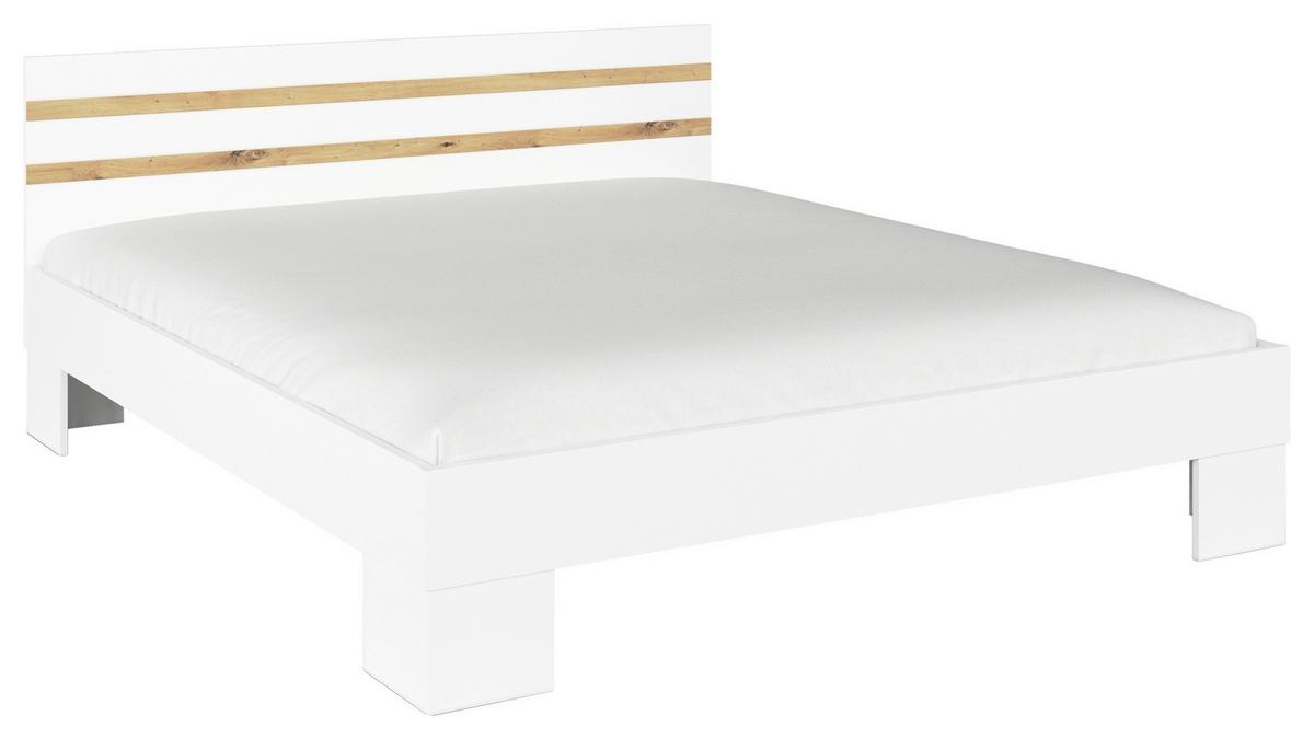 Schwebetürenschrank Mit Spiegel 261cm, Weiß/Eiche - Weiß/Eiche Artisan, KONVENTIONELL, Holzwerkstoff (261cm)