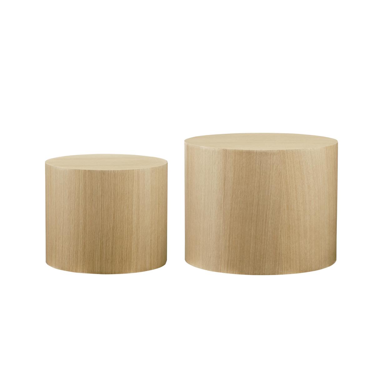 Couchtischset 2-teilig Eichefarben - Eichefarben, Design, Holzwerkstoff (48-38/48-38/38-32cm) - Livetastic