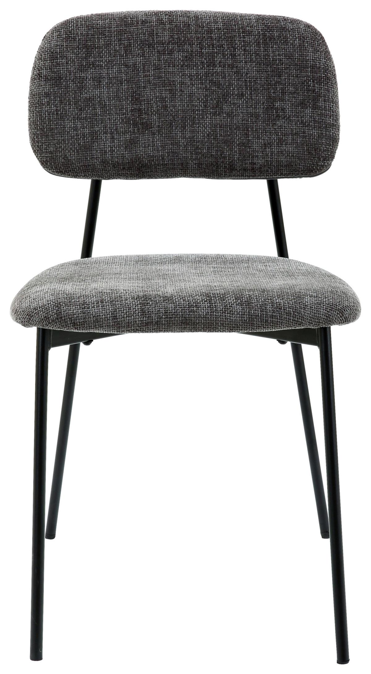 Židle Lara, sivá - šedá/černá, Moderní, kov/textil (44/78,5/49cm) - Mömax