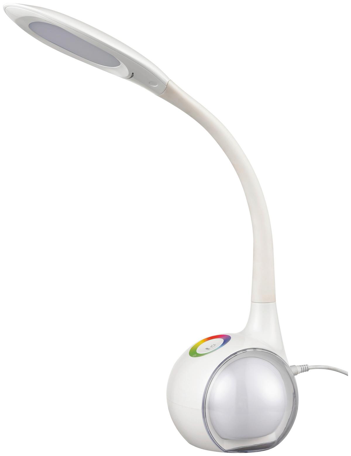 LED-Schreibtischlampe Regina dimmbar Weiß, Flexarm, Touch - Weiß, MODERN, Kunststoff (53cm) - Luca Bessoni