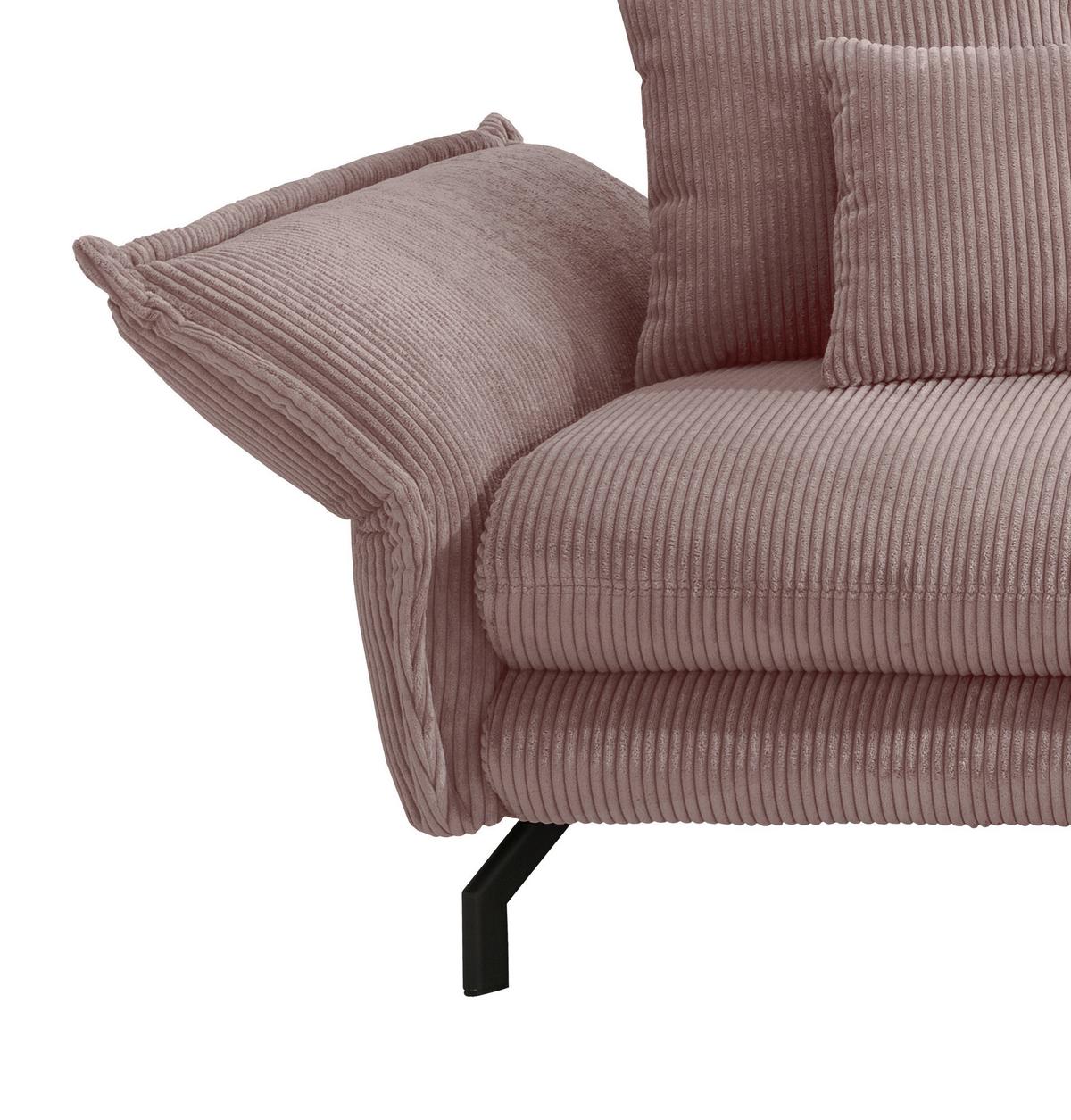 Ecksofa Lava Rosa S: 255/180 Cm - Schwarz/Rosa, MODERN, Textil (255/180cm) - Livetastic