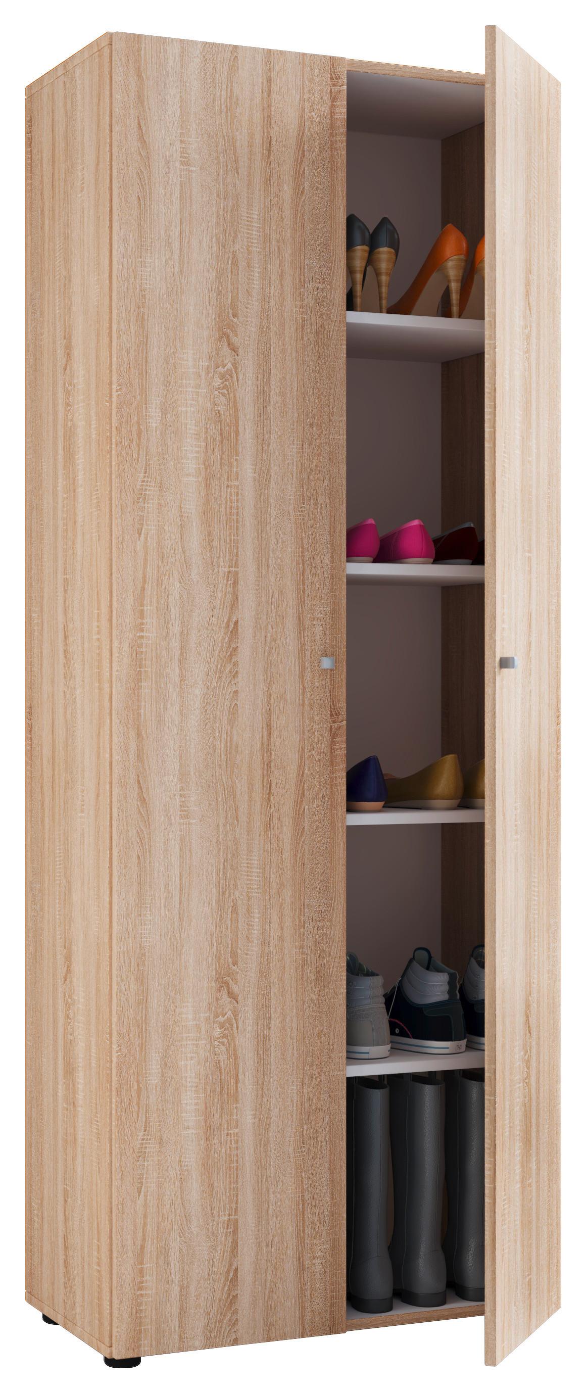 Mehrzweckschrank Vandol Eiche Dekor 70x178 Cm - Eichefarben/Schwarz, Basics, Holzwerkstoff (70/178/40cm) - MID.YOU