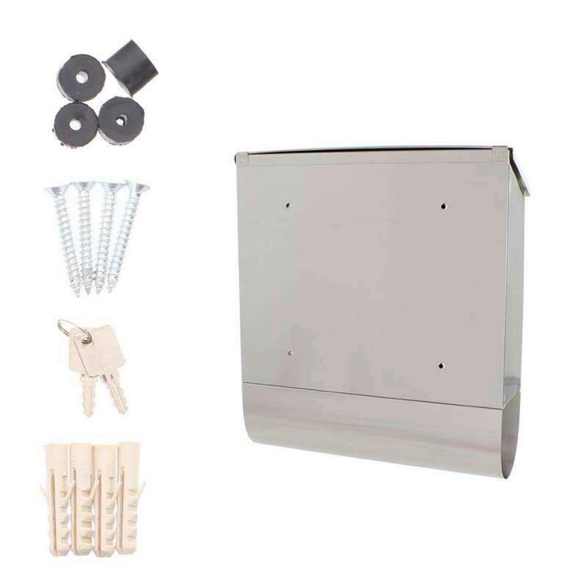 Briefkasten Villaspezial - Edelstahlfarben, KONVENTIONELL, Metall (36.5/41.5/11.5cm) - ROTTNER