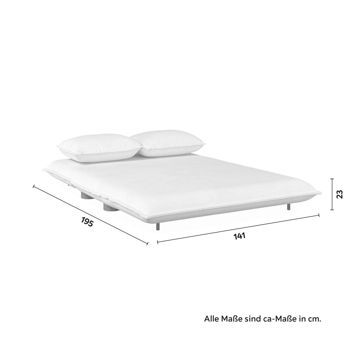 Rozkladacia pohovka BELLA, biela, max. 240 kg - biela/prírodná farba, Modern, kov/drevo (141/77/85cm) - Bessagi Home