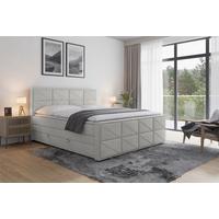 Boxspringbett mit Bettkasten Helsinki 180x200 cm Hellgrau - Hellgrau/Schwarz, MODERN, Karton/Holzwerkstoff (180/200cm) - MID.YOU