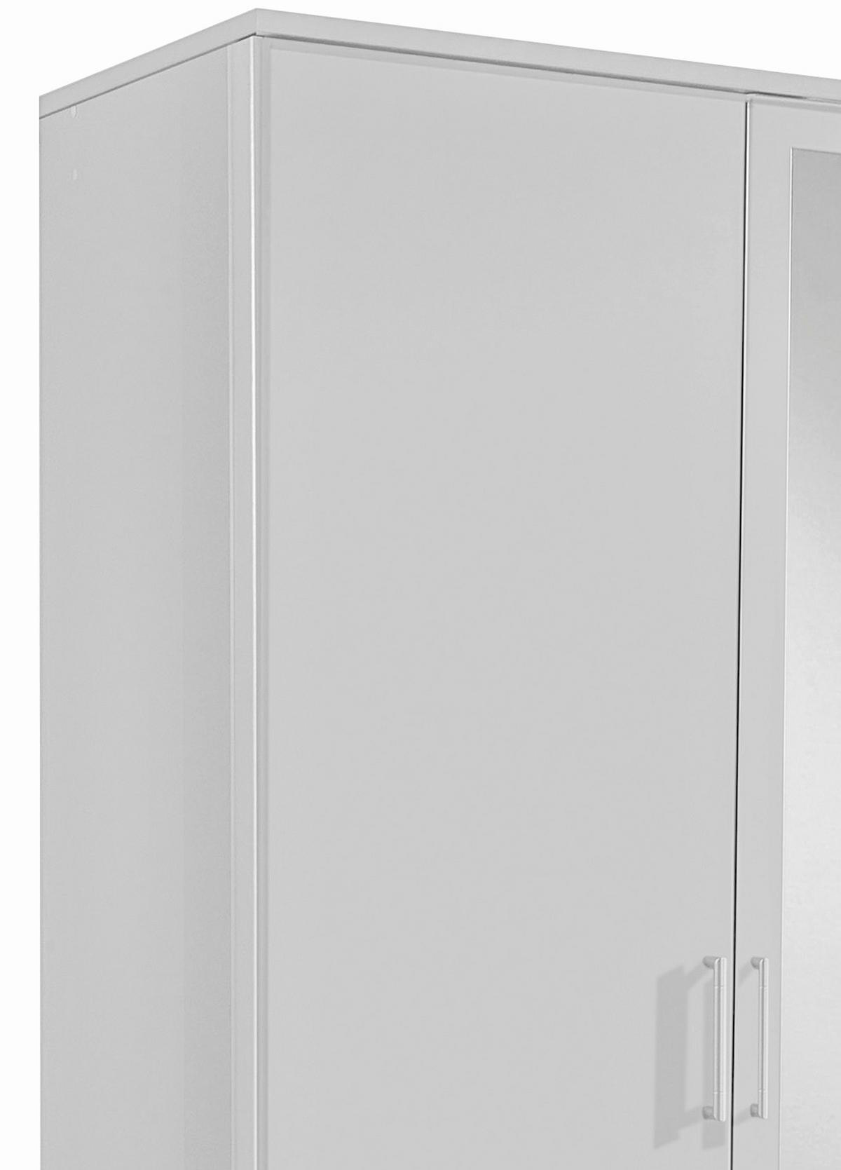 Šatní skříň OSAKA šířka 90cm - bílá/barvy hliníku, Konvenční, kompozitní dřevo/plast (90/199,5/58cm) - MID.YOU