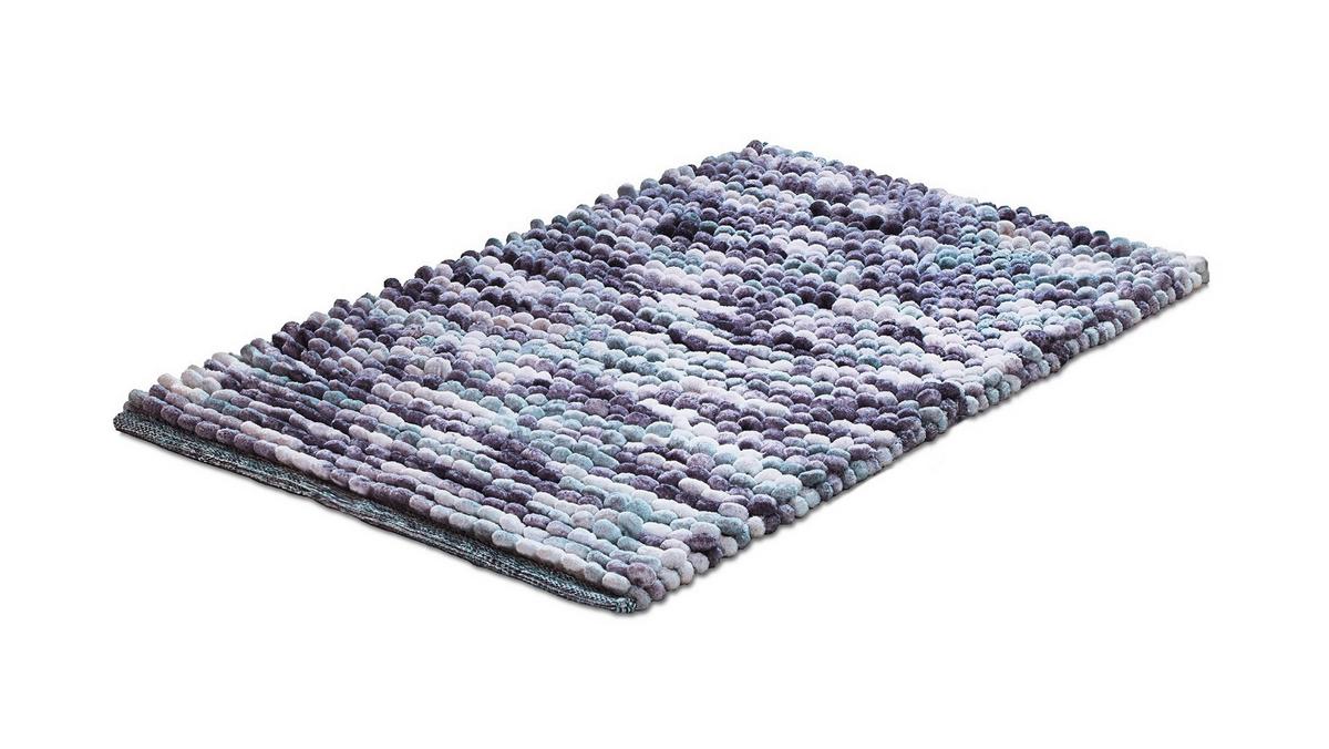 Badematte Punto - Türkis/Grau, KONVENTIONELL, Textil (60/100cm) - Grund