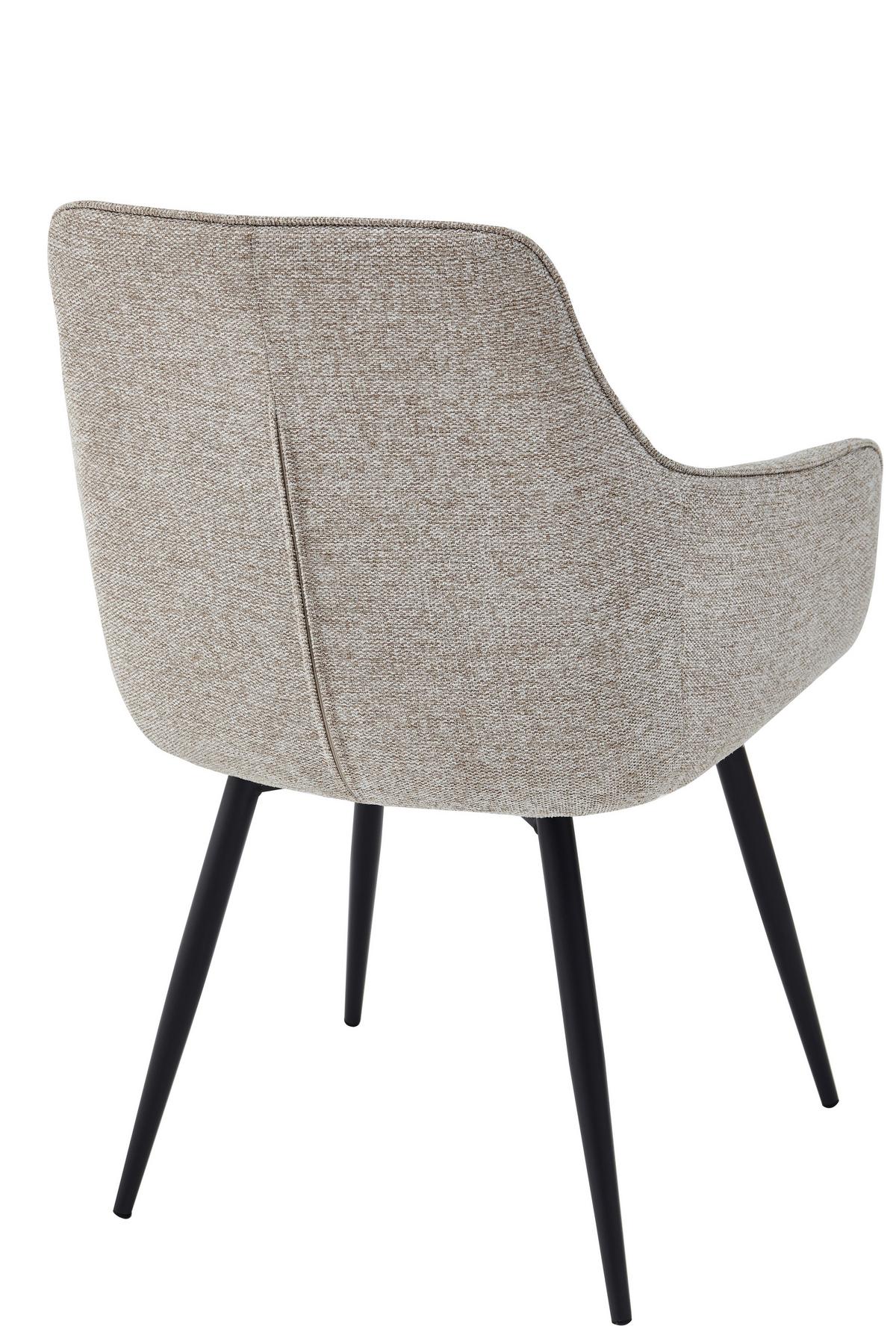 Armlehnstuhl-Set Verona I S 2er-Set - Beige/Schwarz, MODERN, Textil/Metall (53/85/62cm) - MID.YOU