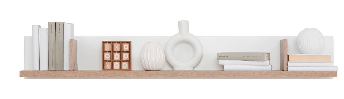 Wandboard Liverpool B: 144 cm Holzdekor Weiß - Eichefarben, MODERN, Holzwerkstoff (144/20/22cm)