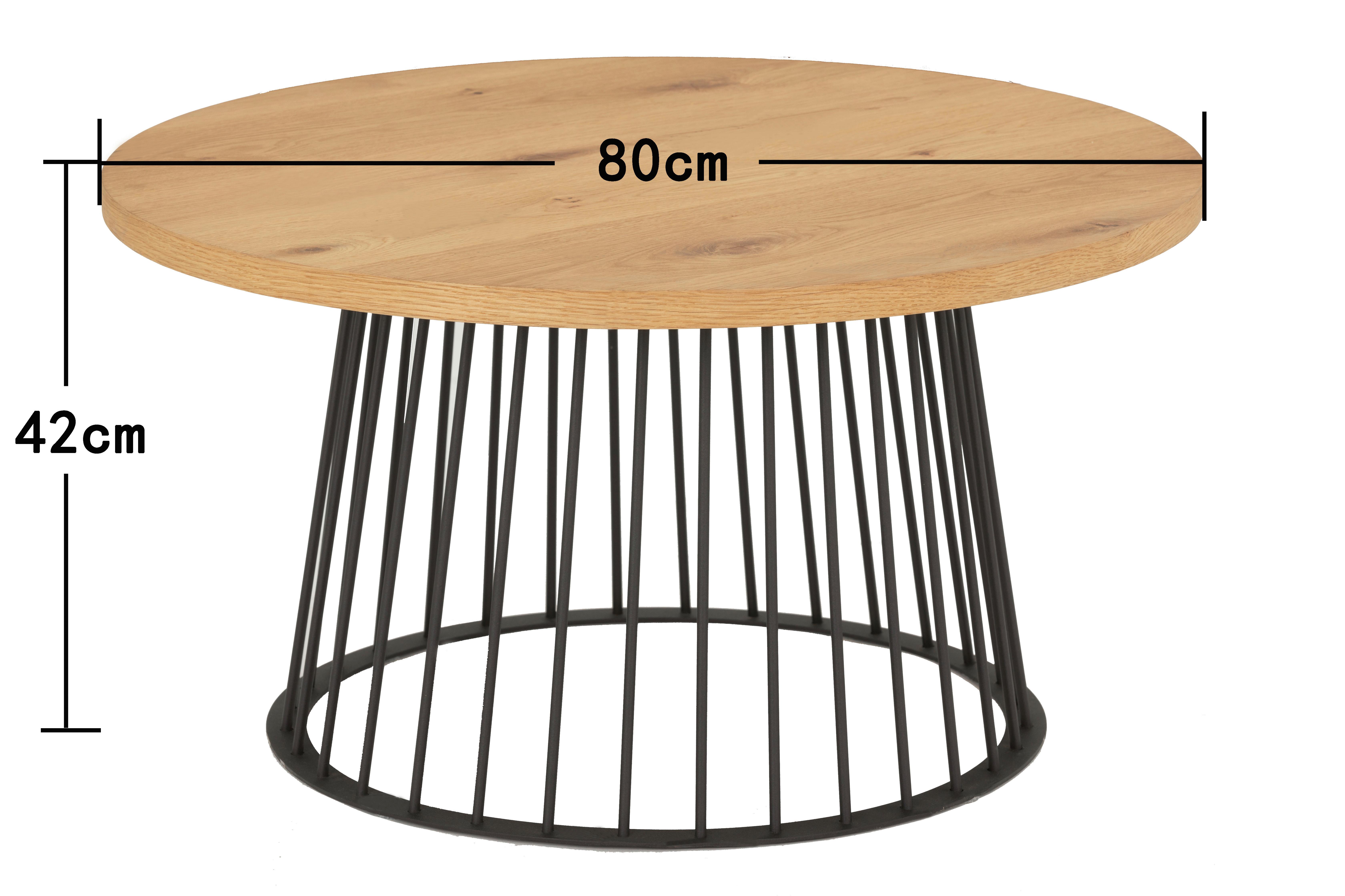 Couchtisch Harmony - Schwarz/Naturfarben, MODERN, Holz/Holzwerkstoff (80/42/80cm)