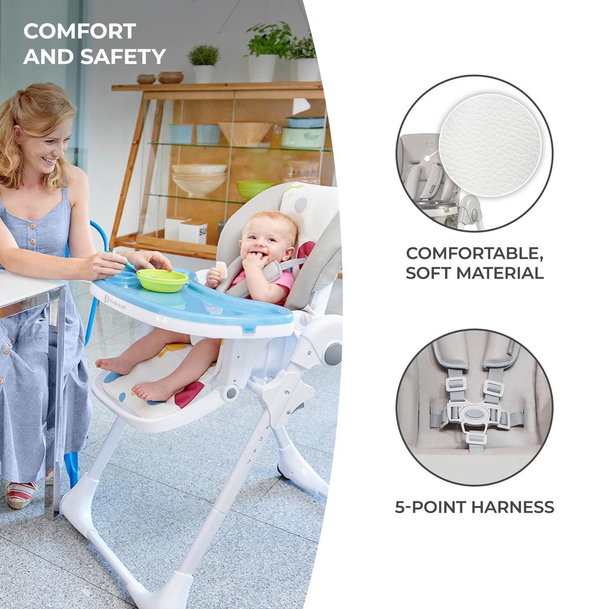 Hochstuhl Yummy Grau, B/H/T: 55,5x105x84,5cm - Grau, Basics (55.5/105/84.5cm) - Kinderkraft