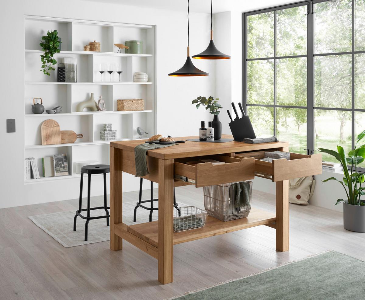 KÜCHENINSEL Ponza Eiche Dekor B: 120 cm - Eichefarben, Basics, Holz (120/91/90cm) - P & B