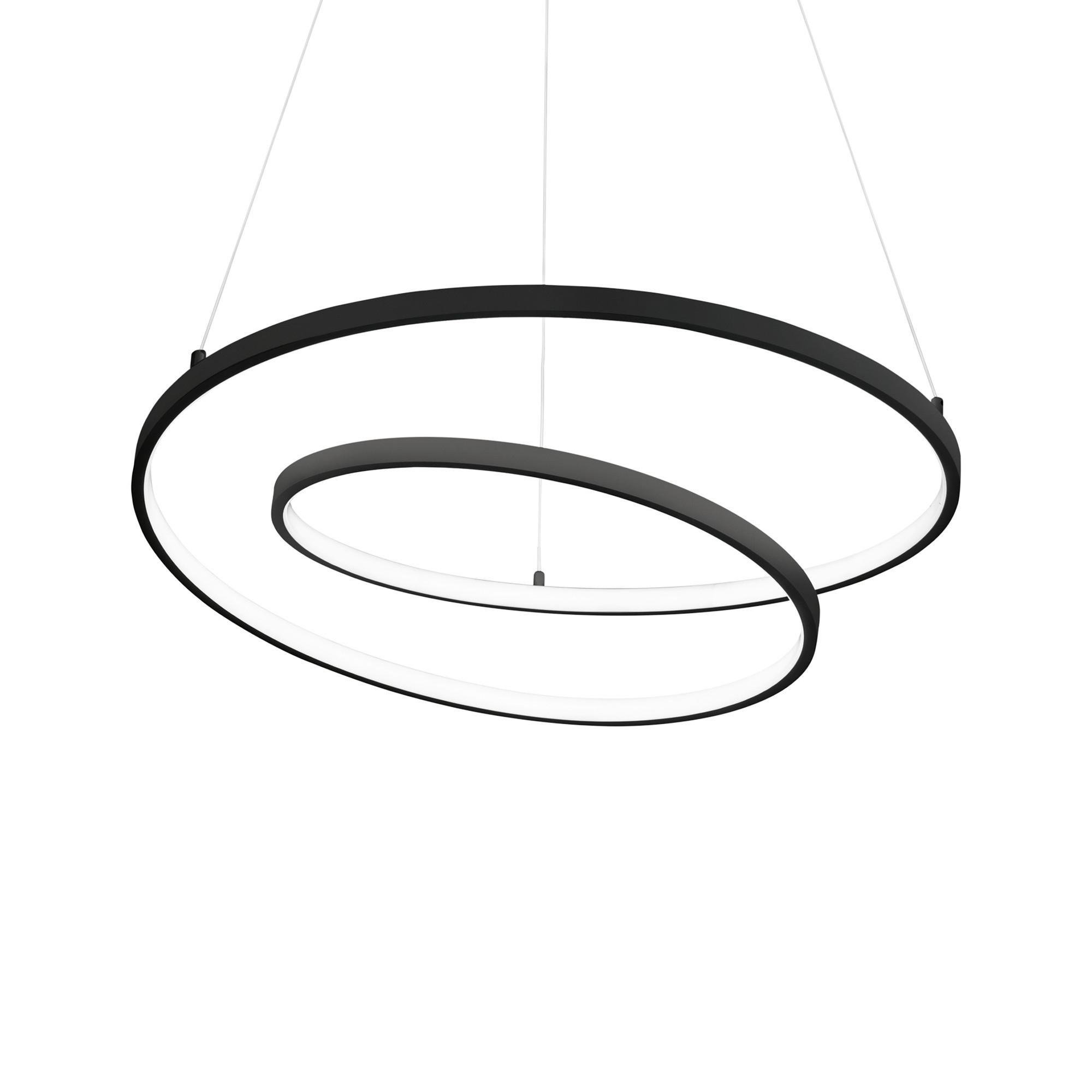 LED-Hängeleuchte Nero Schwarz D: 80 cm - Schwarz, Design, Kunststoff/Metall (80/39/150cm) - Ideal Lux