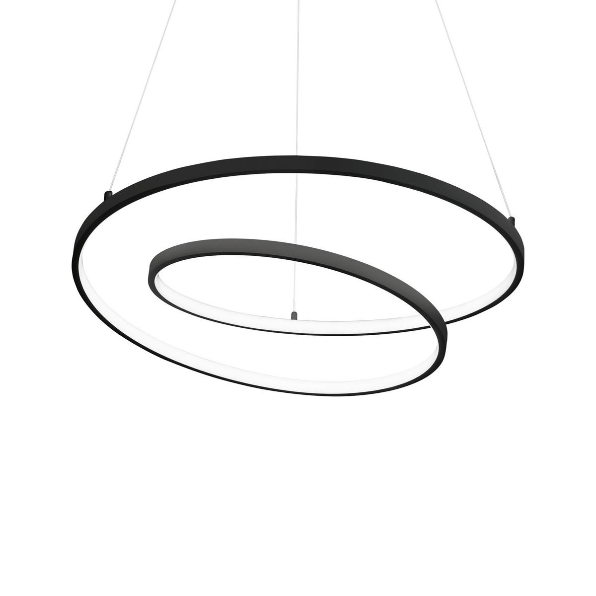 LED-Hängeleuchte Nero Schwarz D: 80 cm - Schwarz, Design, Kunststoff/Metall (80/39/150cm) - Ideal Lux