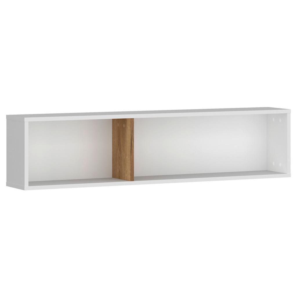 Wandregal Ricko Weiß/Eichefarben B: 120 cm