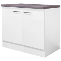 Dřezová skříňka Neo bílá - bílá/barvy nerez oceli, Moderní, kov/kompozitní dřevo (100/86/60cm) - FlexWell