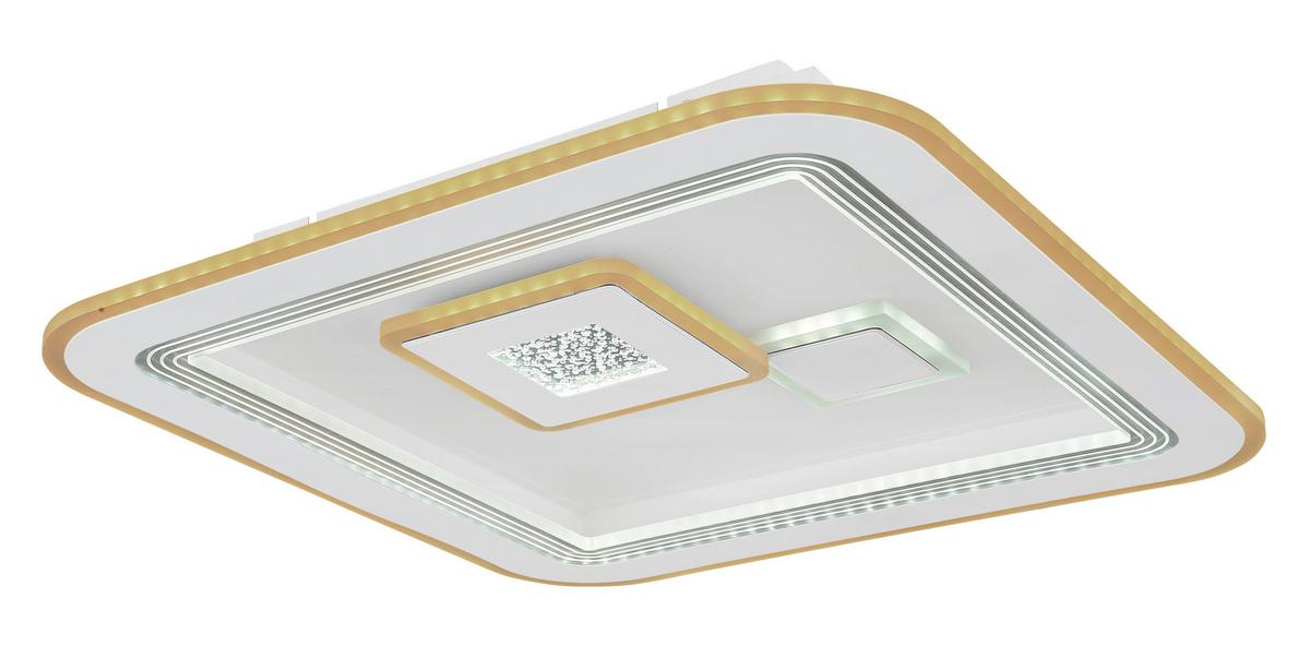 LED-Deckenleuchte L: 46,6 cm mit Farbtemperaturwechsler - Klar/Opal, Design, Kunststoff/Metall (46,6/46,6/7,4cm) - Globo