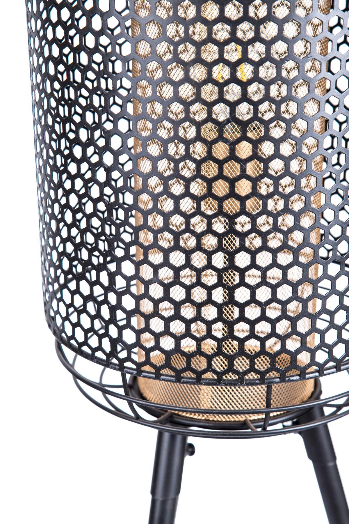 Stehleuchte 407901456x Denton *sbn* - Goldfarben/Schwarz, Design, Metall (30/110cm) - Globo