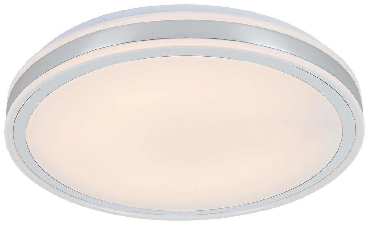 LED-Deckenleuchte Charlyn - Chromfarben/Weiß, Basics, Kunststoff/Metall (38/6cm) - Luca Bessoni