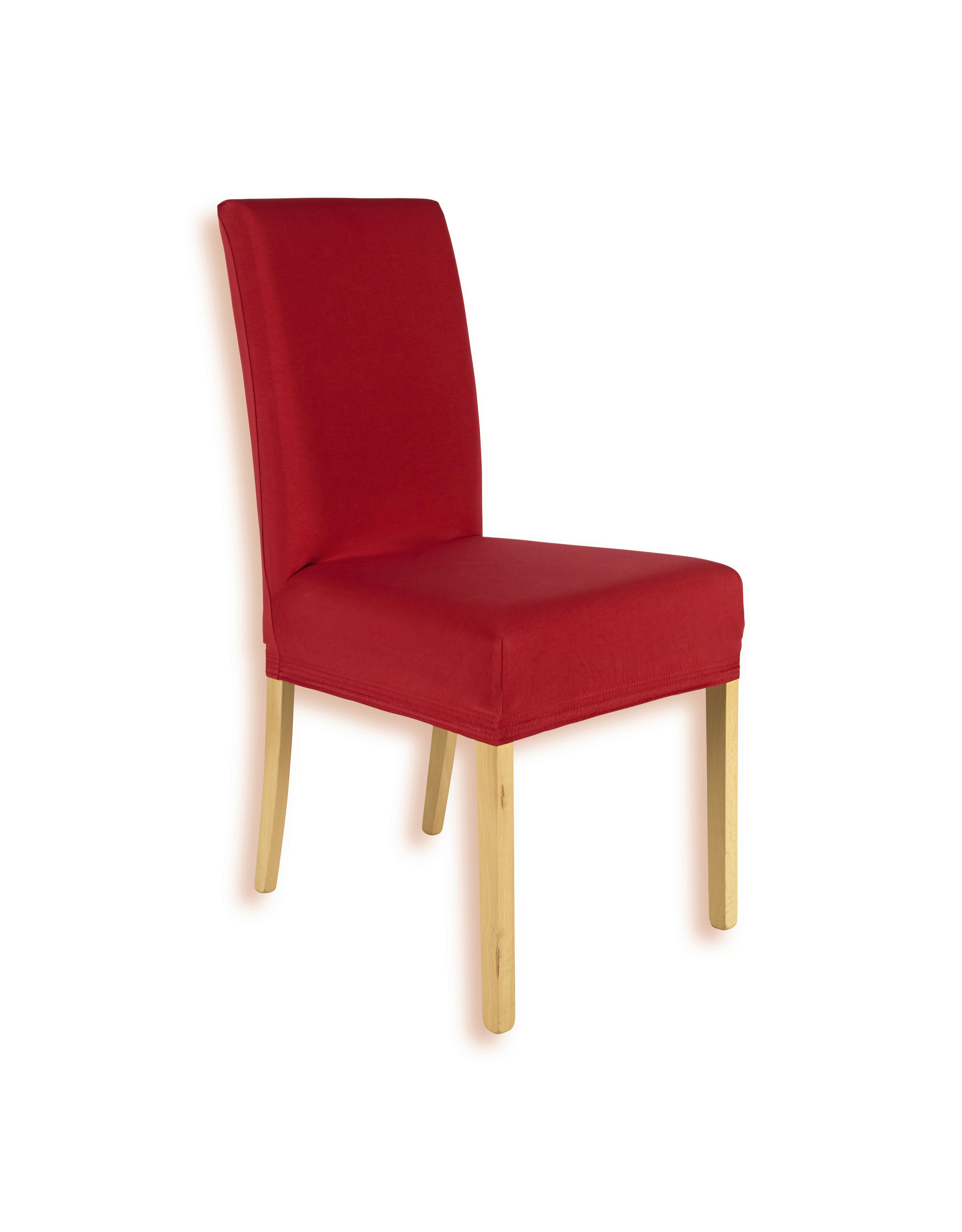 Stuhlhusse Adelisa Jersey Rot 67x47x47 cm Waschbar - Rot, MODERN, Textil - Luca Bessoni