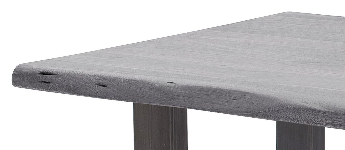 Couchtisch Holz mit Massiver Tischplatte Cartagena, Akazie - Grau/Nickelfarben, MODERN, Holz/Metall (75/45/75cm)