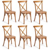 Stapelsessel Crossback Stapelstuhl - Braun, Basics, Holz (48/88/47cm)